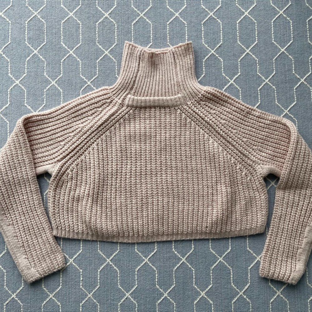 LF BSBW Cropped Knit Light Pink Turtle Neck Sweater - Size Small (WORN O…